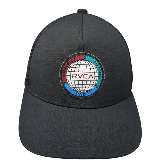 RVCA Present Future Past Snapback Trucker Hat Black OS Adjustable Mesh Back - Picture 1 of 9